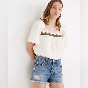 Madewell Relaxed Denim Shorts Homecrest Wash Ripped Edition Size 33 34